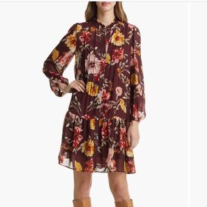 Julia Jordan from Nordstrom Fall Floral Pleated Long Sleeve Drop Waist Dress 6